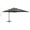 vidaXL Cantilever Garden Parasol with Pole and LED Lights Anthracite 300 cm