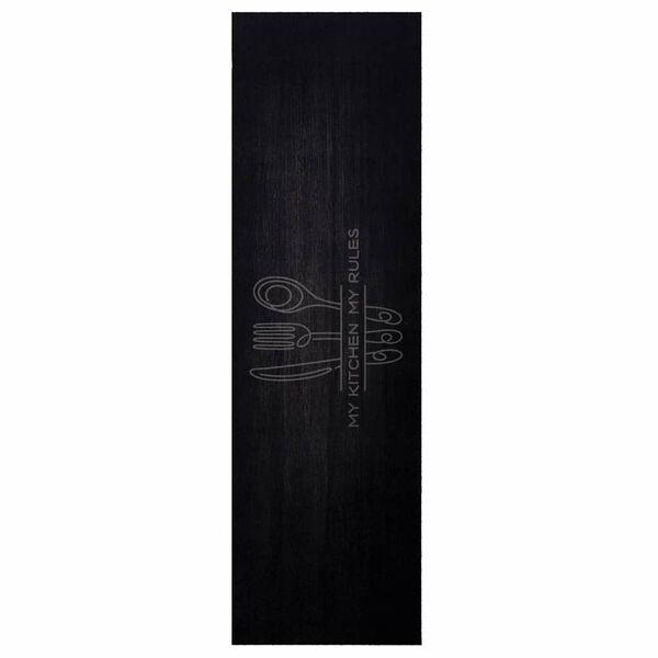 vidaXL Kitchen Rug Black 150 x 45 cm Velvet