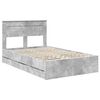 vidaXL Bed Frame with Drawer Concrete Grey 120 x 190 cm Engineer Wood