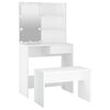 vidaXL Dressing Table Set with LED White Engineered Wood