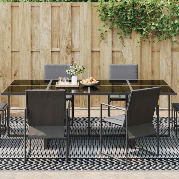 vidaXL Outdoor Rug ARAKIL Black and grey 250 x 400 cm PP