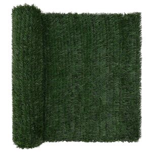 vidaXL Artificial Fence Dark Green 1.5 x 6 m PVC and Steel
