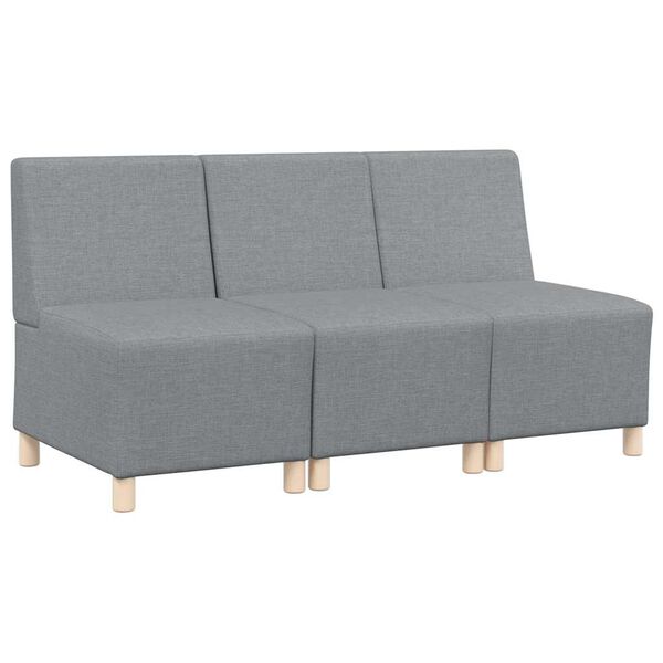 vidaXL Modular Sofa Unit Armless 3 pcs Light Grey 55 x 74 x 82 cm