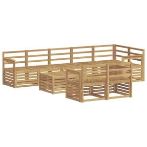 vidaXL Outdoor Sofa Set 9 pcs White Solid Acacia Wood