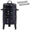 vidaXL Outdoor Grill &Oslash; 40 x 80 cm Steel Black