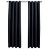 vidaXL Blackout Curtains with Rings 2 pcs Black 137x213 cm Fabric