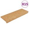 vidaXL Stair Mats Self-adhesive Sisal-Look 15 pcs 65x21x4 cm Sisal