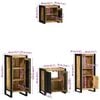 vidaXL Bathroom Furniture Set 4 pcs Brown and Black Solid Mango Wood