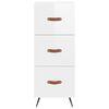 vidaXL Highboard High Gloss White 34.5x34x180 cm Engineered Wood