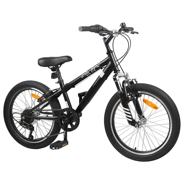 vidaXL Mountain Bike 24 Inches 6-Speed for 8-12 Years Old Black