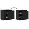 vidaXL Bedside Cabinets with LED Lights 2 pcs Black Engineered Wood