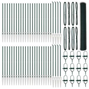 vidaXL Hexagonal Fence with Post 100 x 1.2 m PVC-Coated Steel Green