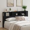 vidaXL Headboard Cabinet with Storage Black oak 200 x 18,5 x 104,5 cm