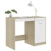 vidaXL Desk White and Sonoma Oak 100x50x76 cm Engineered Wood