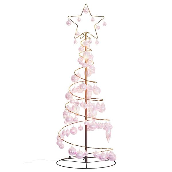 vidaXL LED Christmas Tree with Baubles 80 LEDs Warm White 120 cm