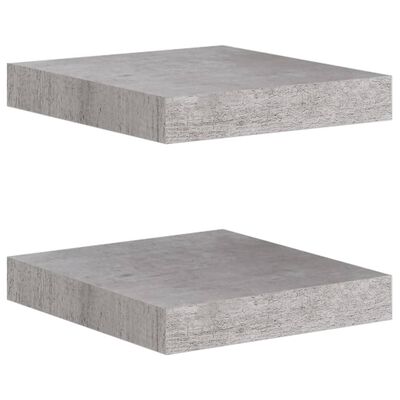 vidaXL Floating Wall Shelves 2 pcs Concrete Grey 23x23.5x3.8 cm MDF