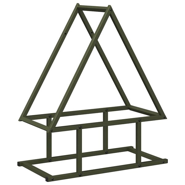 vidaXL Firewood Rack Olive Green 50x25x60 cm Cold-rolled steel