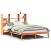 vidaXL Bookcase Bed without Mattress Wax Brown 150x200 cm King Size Solid Wood Pine