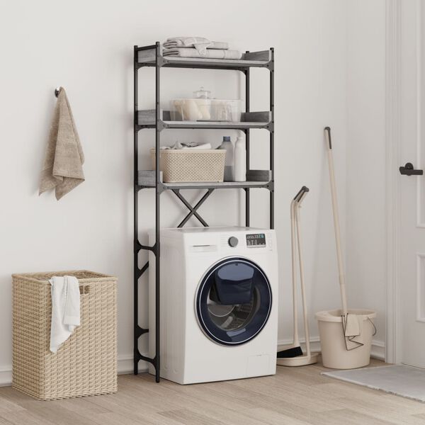 vidaXL Washing Machine Shelf Grey Sonoma 67x25x163 cm Engineered Wood