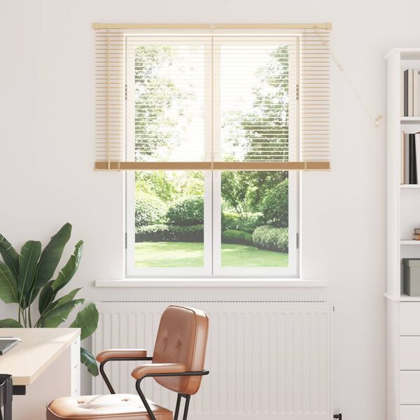 vidaXL Venetian Blind Manual Light Brown with Pattern 150 x 120 cm PVC