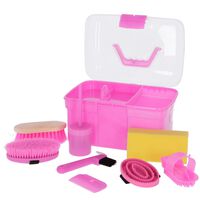 Kerbl Mini Grooming Box with 8 Tools Pink 321766
