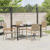 vidaXL Garden Dining Set with Cushion 5 pcs Beige Poly Rattan