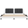 vidaXL Bed Frame without Mattress "Zadar" White and Black 200x200 cm Faux Leather