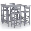 vidaXL 5 Piece Outdoor Bar Set Grey Solid Acacia Wood
