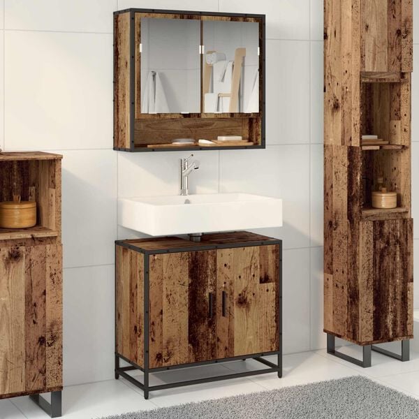 vidaXL Bathroom Sink Cabinet Old Wood 65 x 33 x 60 cm Engineered wood