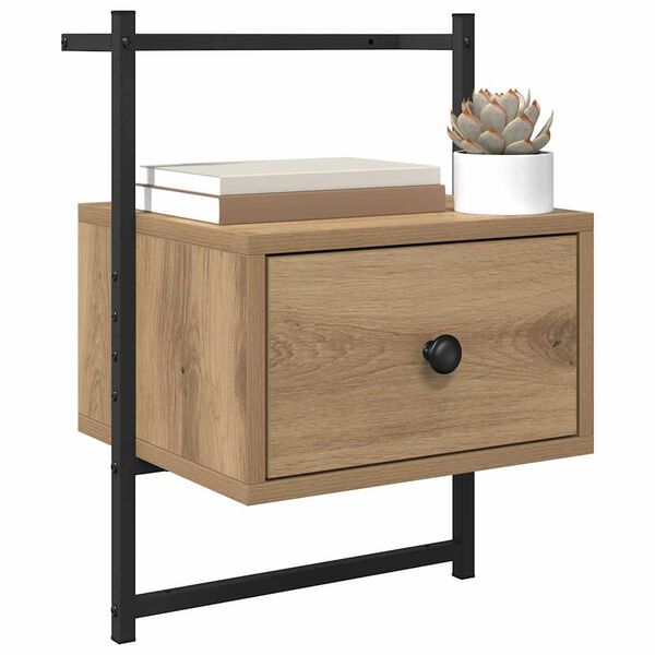 vidaXL Bedside Cabinet with Drawer 2 pcs Artisan Oak 35 x 30 x 51 cm