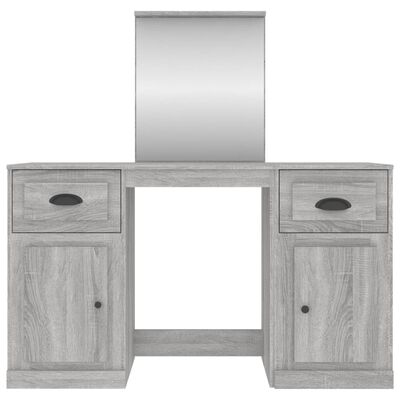 vidaXL Dressing Table with Mirror Grey Sonoma 130x50x132.5 cm
