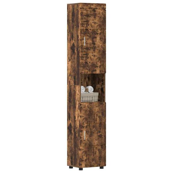 vidaXL Bathroom Cabinet Set TULUM Smoked Oak 37 x 31.5 x 203 cm