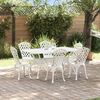 vidaXL Garden Dining Set 7 pcs White Aluminium