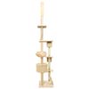 vidaXL Floor to Ceiling Cat Tree Beige 220-240 cm