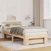 vidaXL Bed Frame with Headboard Brown 90 x 200 cm Solid Pine Wood