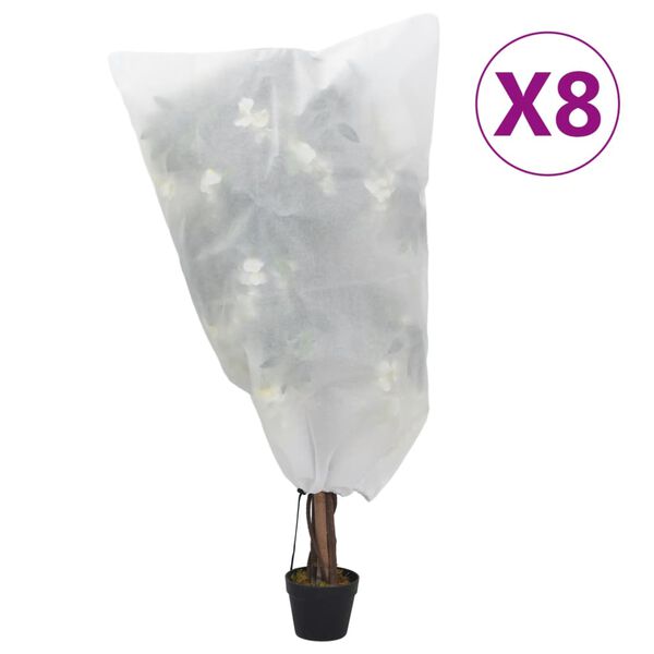vidaXL Plant Fleece Covers with Drawstring 8 pcs 70 g/m² 0.8x1 m