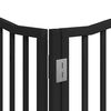 vidaXL Dog Gate with Door Foldable 8 Panels Black 640 cm Poplar Wood