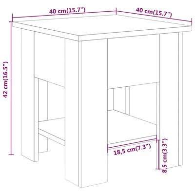 vidaXL Coffee Table High Gloss White 40x40x42 cm Engineered Wood