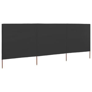 vidaXL 3-panel Wind Screen Fabric 400x120 cm Anthracite
