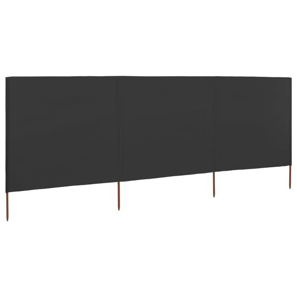 vidaXL 3-panel Wind Screen Fabric 400x120 cm Anthracite