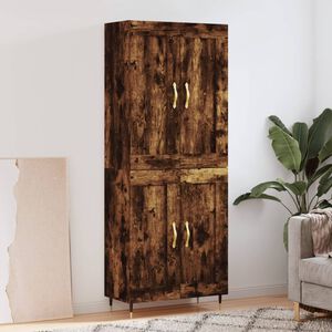 vidaXL Highboard Smoked Oak 69,5x34x180 cm Engineered Wood