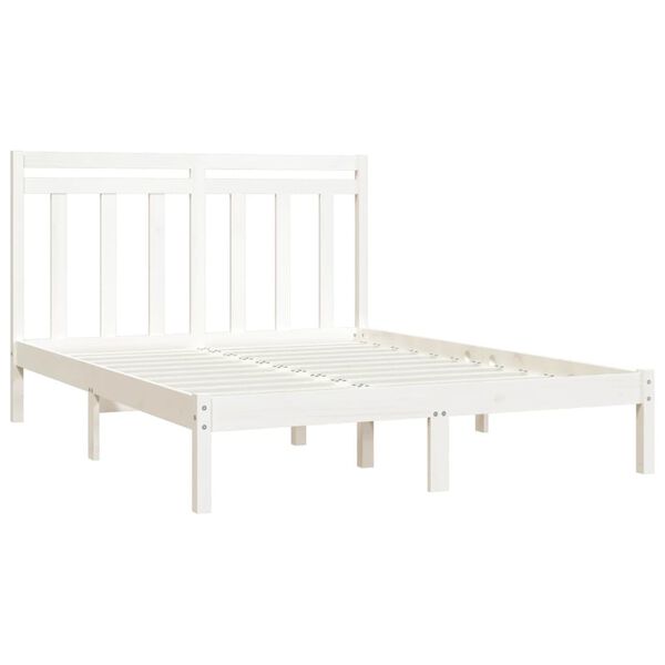vidaXL Bed Frame without Mattress White 160x200 cm Solid Wood