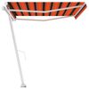 vidaXL Freestanding Manual Retractable Awning 400x300 cm Orange/Brown