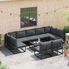 vidaXL Garden Sofa Set with Cushion 9 pcs Black Aluminium