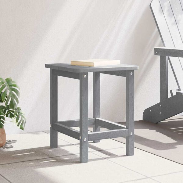 vidaXL Adirondack Side Table Light grey 38 x 38 x 46 cm HDPE