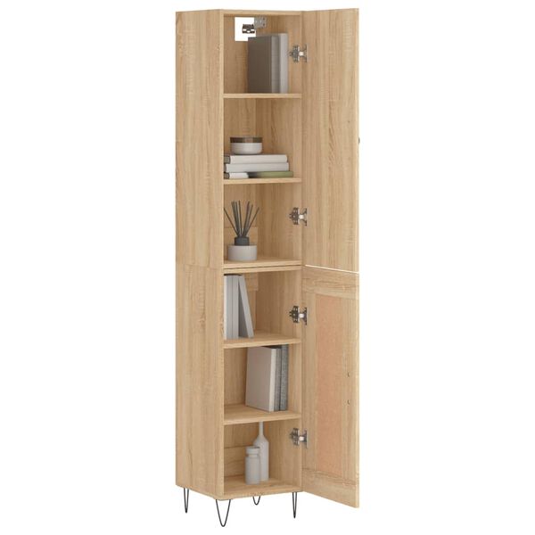 vidaXL Highboard Sonoma Oak 34.5x34x180 cm Engineered Wood