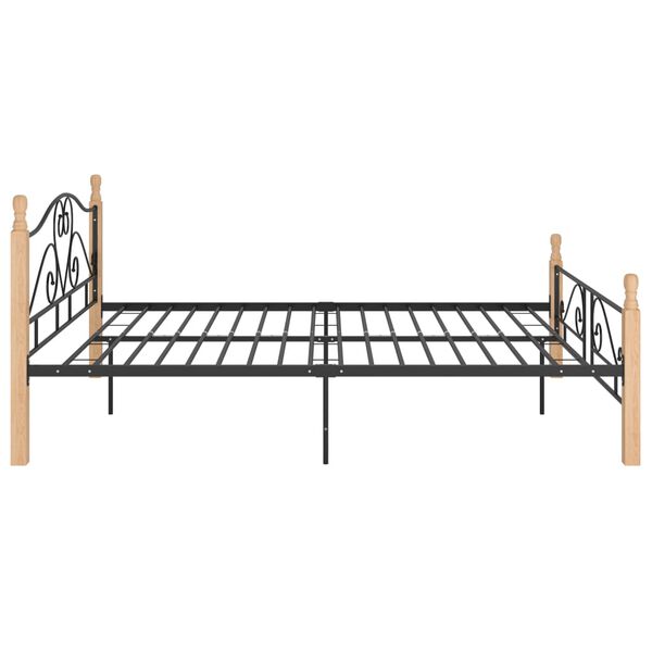 vidaXL Bed Frame with Headboard without Mattress Black 140x200 cm Metal
