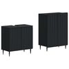 vidaXL 2 Piece Bathroom Cabinet Set ZWOLLE Black Engineered Wood