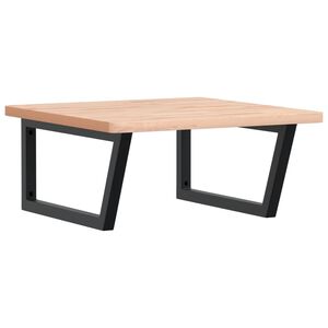 vidaXL Basin Shelf Wall Mounted Steel and Solid Wood Beech