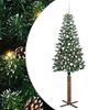 vidaXL Slim Christmas Tree Green 210 cm PVC and Solid Pine wood